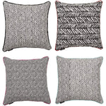 Load image into Gallery viewer, McAlister Textiles Aztec Geometric Black + White 43cm x 43cm Cushion Sets Cushions and Covers Set of 4 Cushion Covers 
