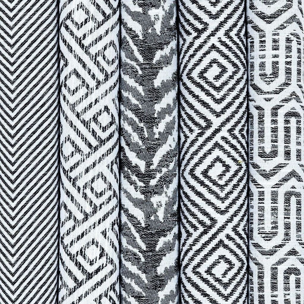 McAlister Textiles Herringbone Twill Black + White Cushion Cushions and Covers