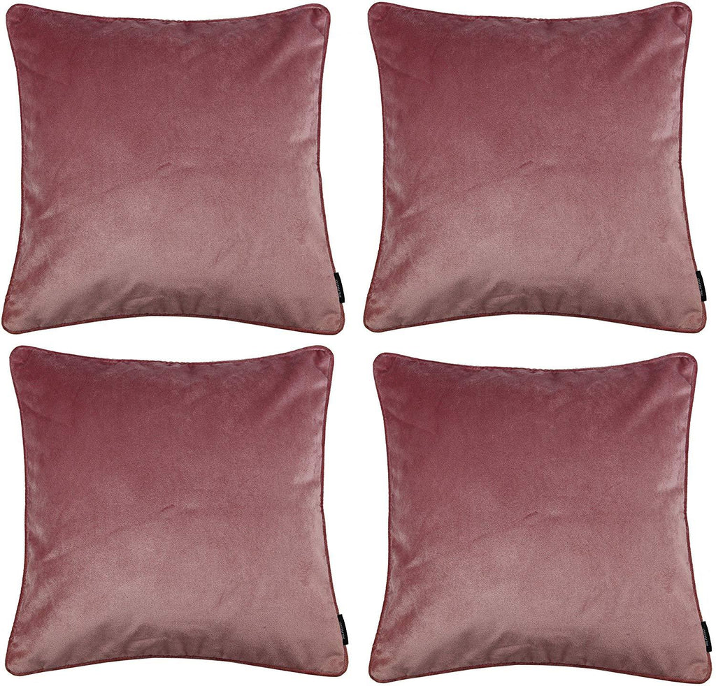 McAlister Textiles Matt Blush Pink Velvet 43cm x 43cm Cushion Sets Cushions and Covers Cushion Covers Set of 4 