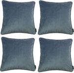 Load image into Gallery viewer, McAlister Textiles Matt Petrol Blue Velvet 43cm x 43cm Cushion Sets Cushions and Covers Cushion Covers Set of 4 
