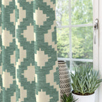 Load image into Gallery viewer, McAlister Textiles Arizona Geometric Duck Egg Blue Curtains Tailored Curtains 116cm(w) x 182cm(d) (46&quot; x 72&quot;) 
