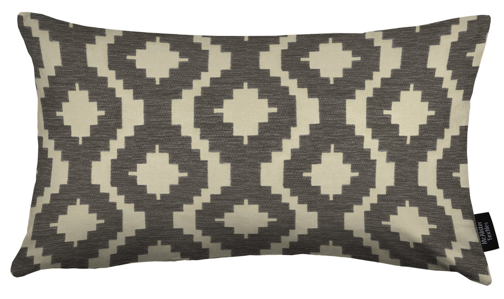 McAlister Textiles Arizona Geometric Charcoal Grey Cushion Cushions and Covers Cover Only 50cm x 30cm 