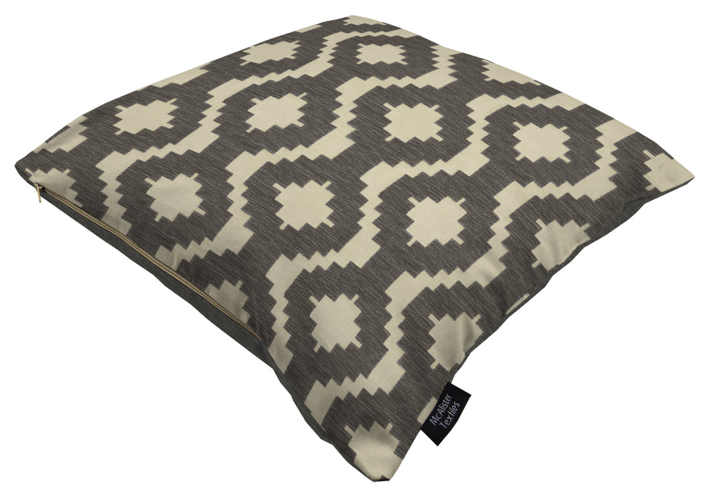 McAlister Textiles Arizona Geometric Charcoal Grey Cushion Cushions and Covers 