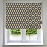 Load image into Gallery viewer, McAlister Textiles Arizona Geometric Charcoal Grey Roman Blind Roman Blinds Standard Lining 130cm x 200cm Grey
