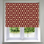 Load image into Gallery viewer, McAlister Textiles Arizona Geometric Red Roman Blind Roman Blinds Standard Lining 130cm x 200cm Red
