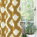 Load image into Gallery viewer, McAlister Textiles Arizona Geometric Yellow Curtains Tailored Curtains 116cm(w) x 182cm(d) (46&quot; x 72&quot;) 
