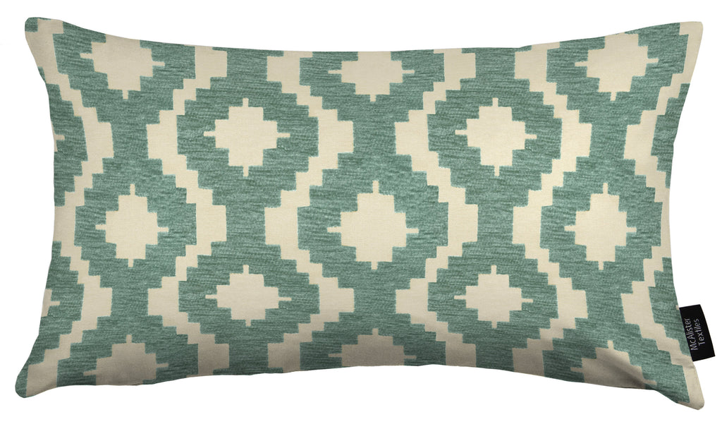 McAlister Textiles Arizona Geometric Duck Egg Blue Cushion Cushions and Covers Cover Only 50cm x 30cm 