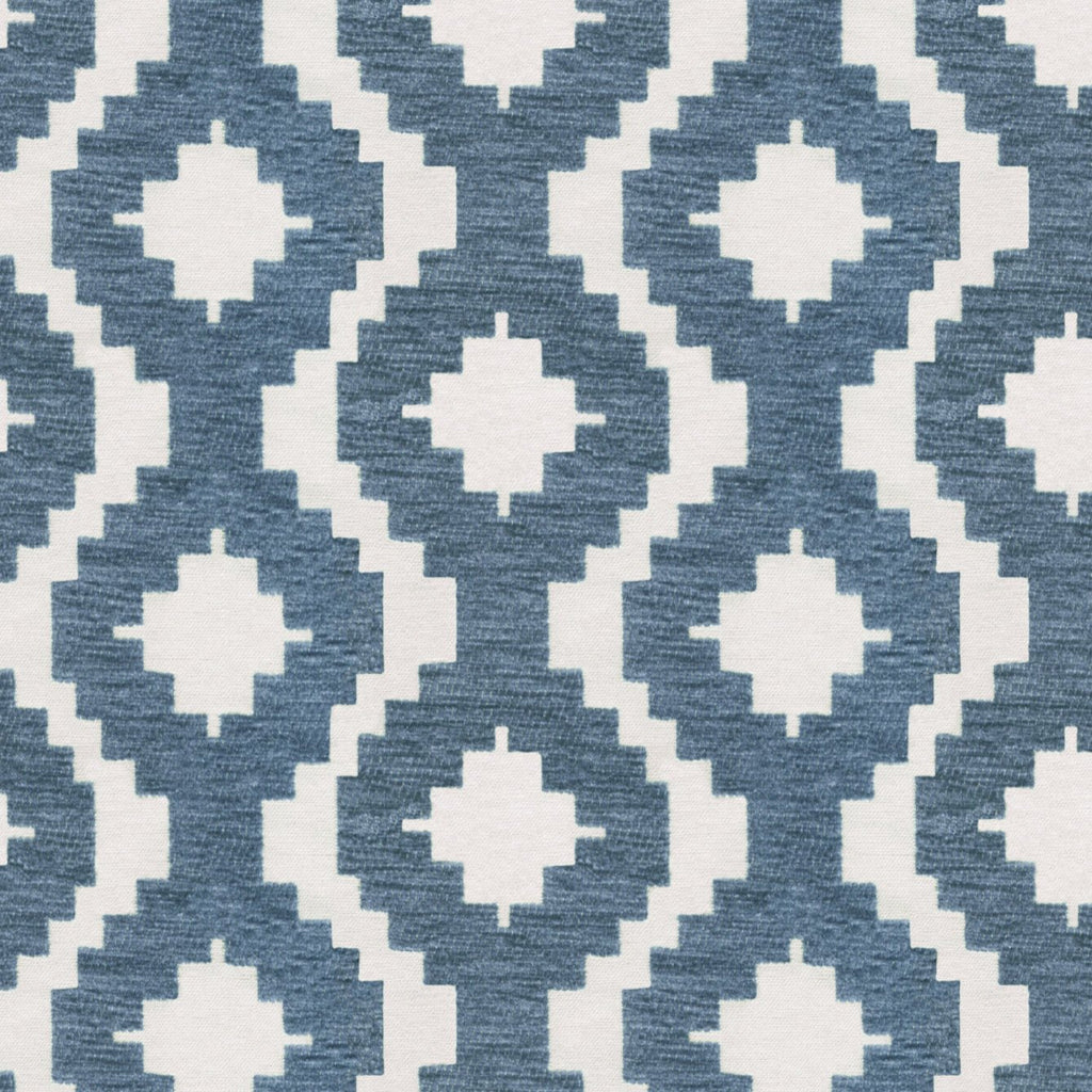 McAlister Textiles Arizona Geometric Wedgewood Blue Fabric Fabrics 1 Metre 