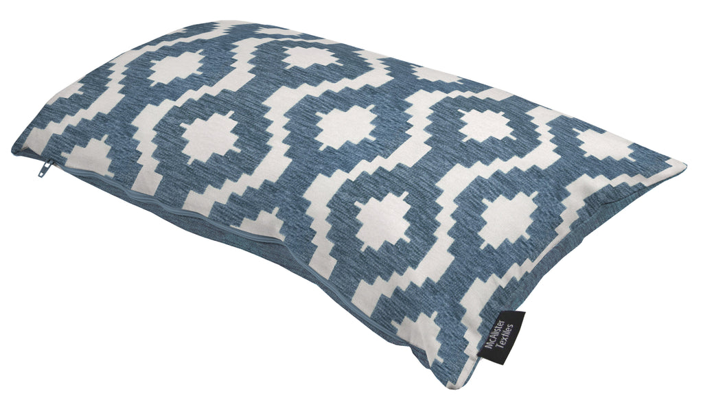 McAlister Textiles Arizona Geometric Wedgewood Blue Cushion Cushions and Covers 