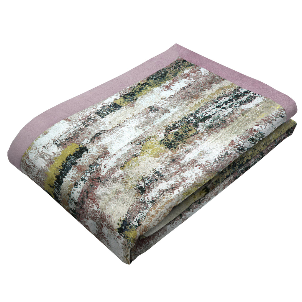 McAlister Textiles Aura Blush Pink Printed Velvet Throws & Runners Throws and Runners Bed Runner (50cm x 240cm) 