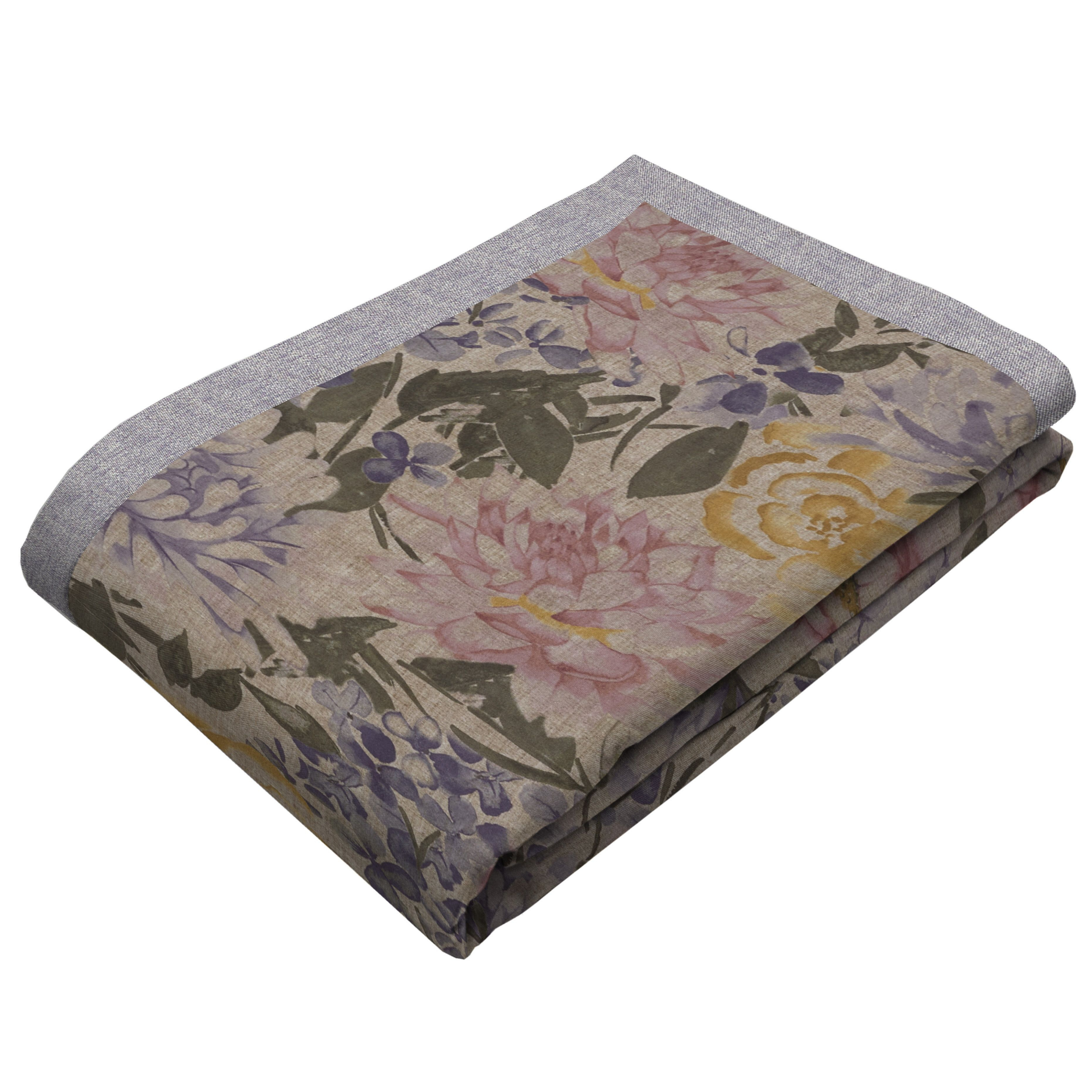 Blooma Purple, Pink and Ochre Floral Throw Blanket & Runners