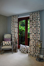 Load image into Gallery viewer, Vita Cotton Print Blush Pink Curtains
