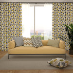 Load image into Gallery viewer, Vita Ochre Yellow and Grey FR Curtains
