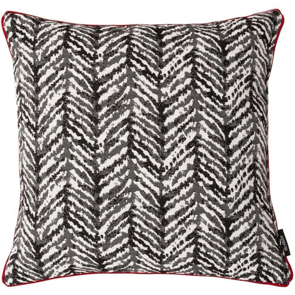 McAlister Textiles Baja Black + White Abstract Cushion Cushions and Covers Polyester Filler 43cm x 43cm 