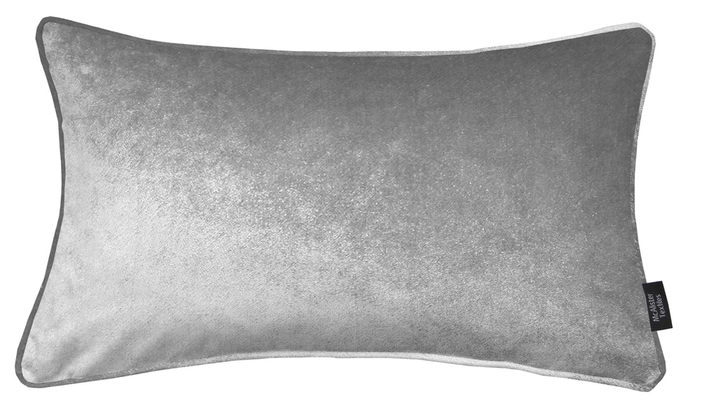McAlister Textiles Silver Crushed Velvet Cushions Cushions and Covers Cover Only 50cm x 30cm 