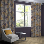 Load image into Gallery viewer, McAlister Textiles Blooma Blue, Grey and Ochre Curtains Tailored Curtains 
