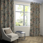 Load image into Gallery viewer, McAlister Textiles Blooms Green, Pink and Ochre Curtains Tailored Curtains
