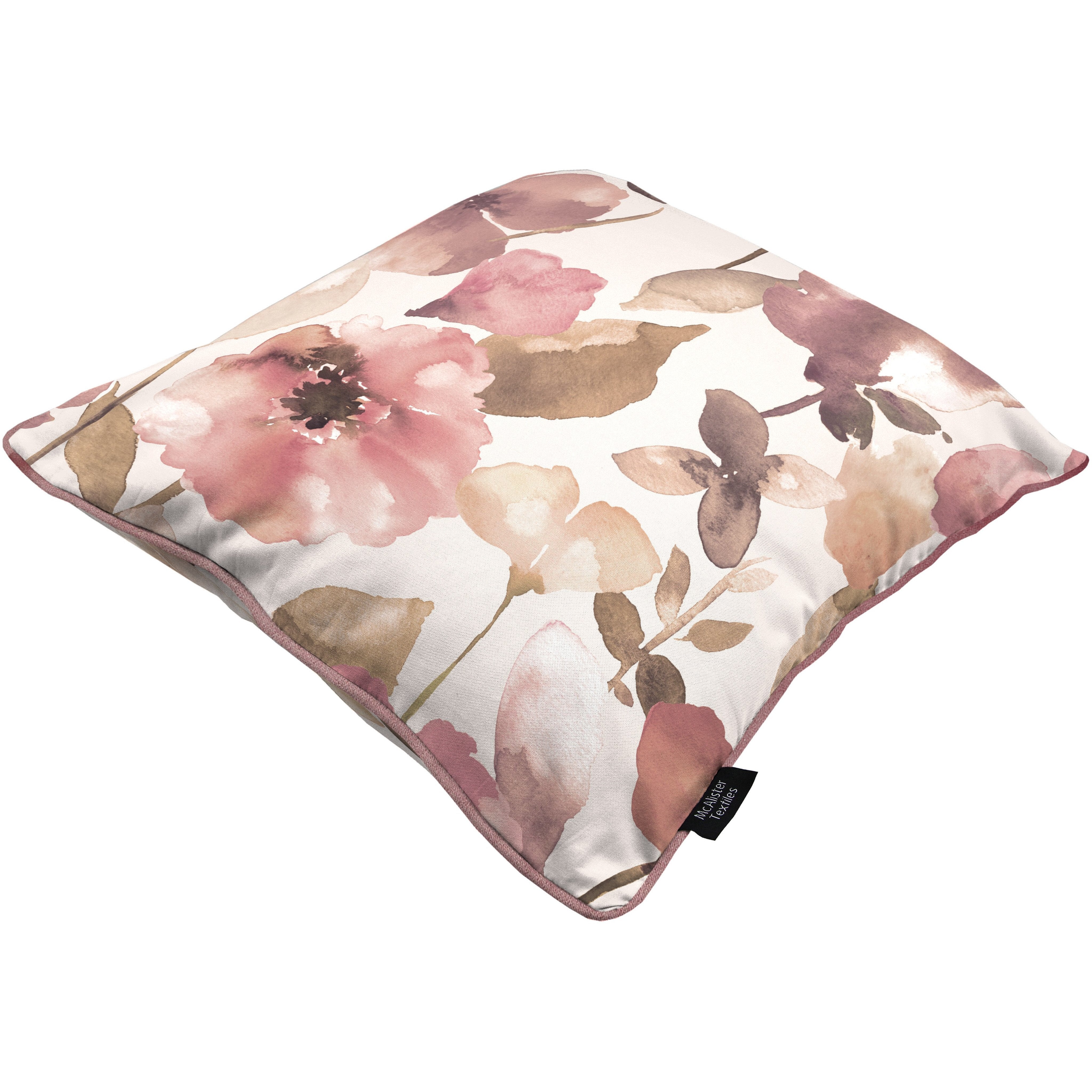 McAlister Textiles Blush Pink Floral Velvet Cushion Cushions and Covers 