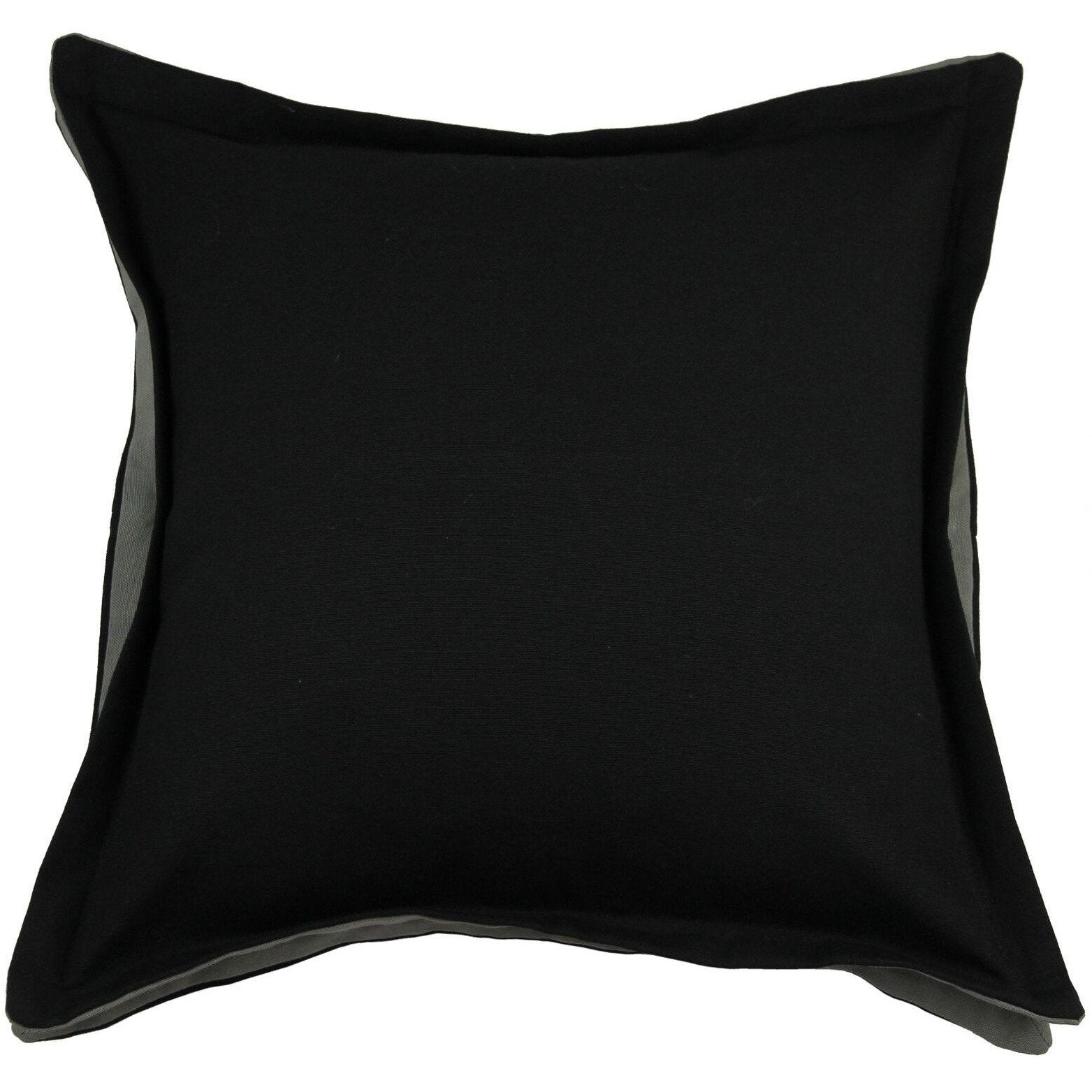 McAlister Textiles Panama Accent Black + Grey Cushion Cushions and Covers Cover Only 43cm x 43cm 