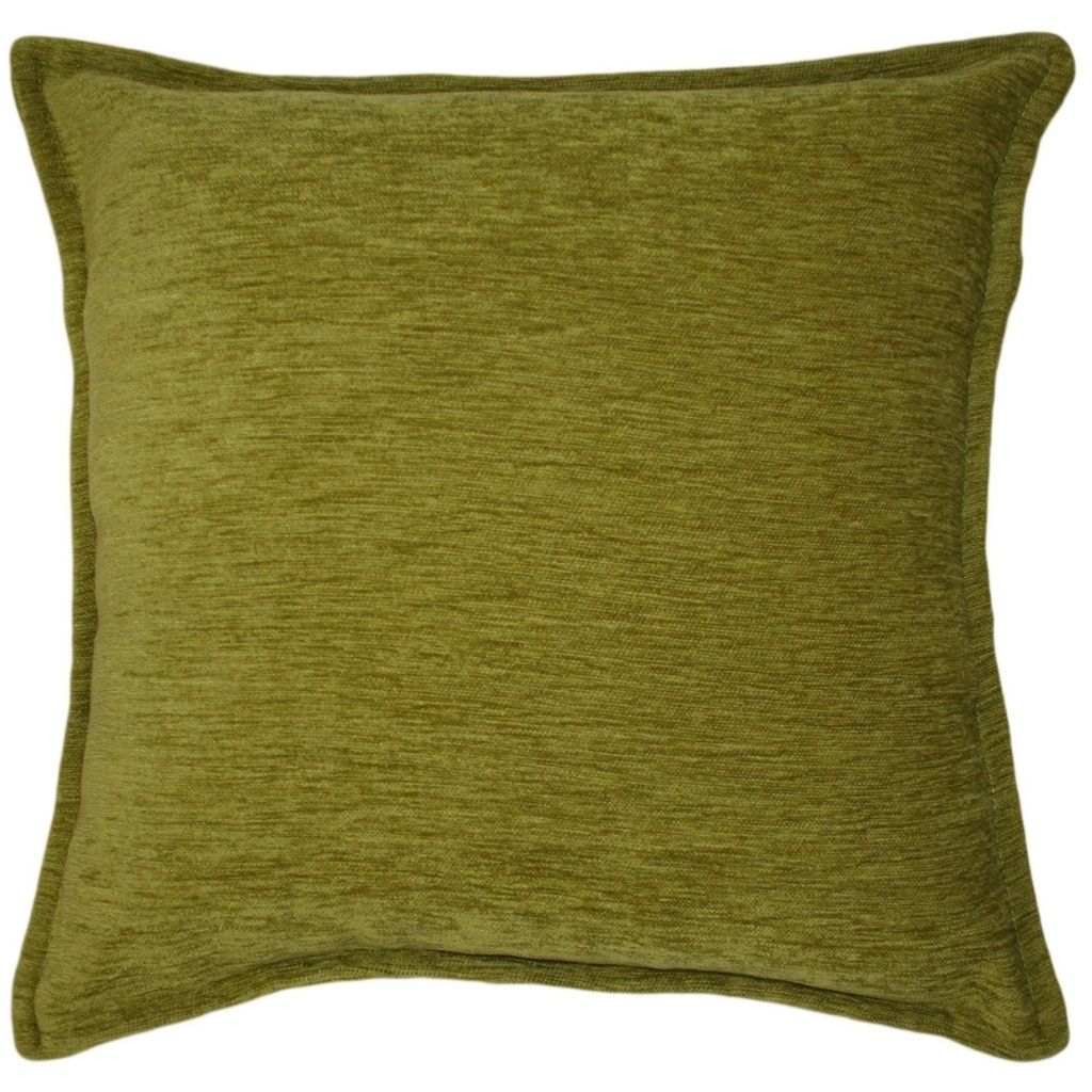 Plain Chenille Lime Green Cushion