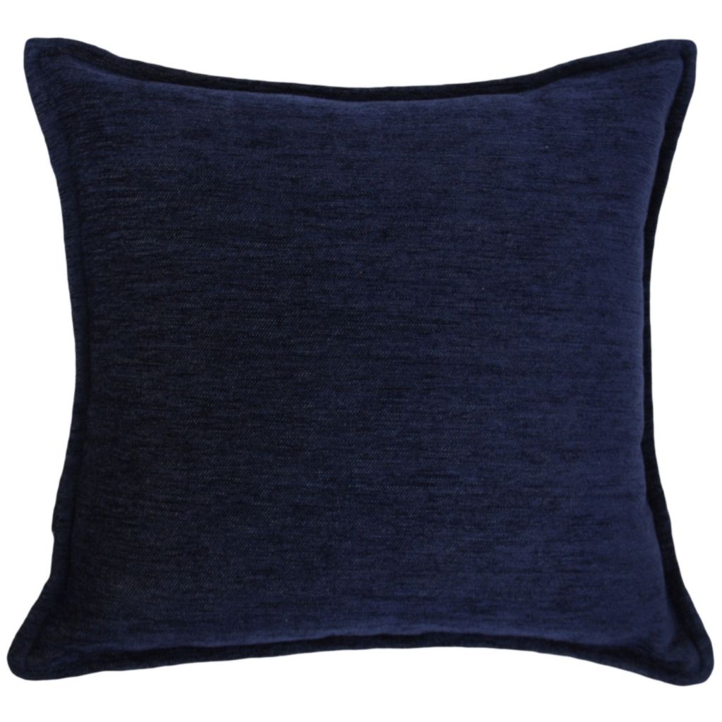 Plain Chenille Navy Blue Cushion
