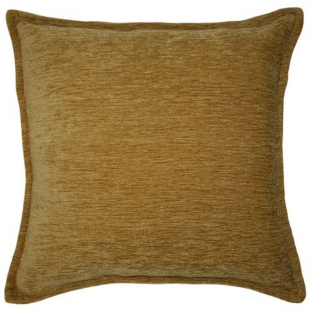 Plain Chenille Mustard Yellow Cushion