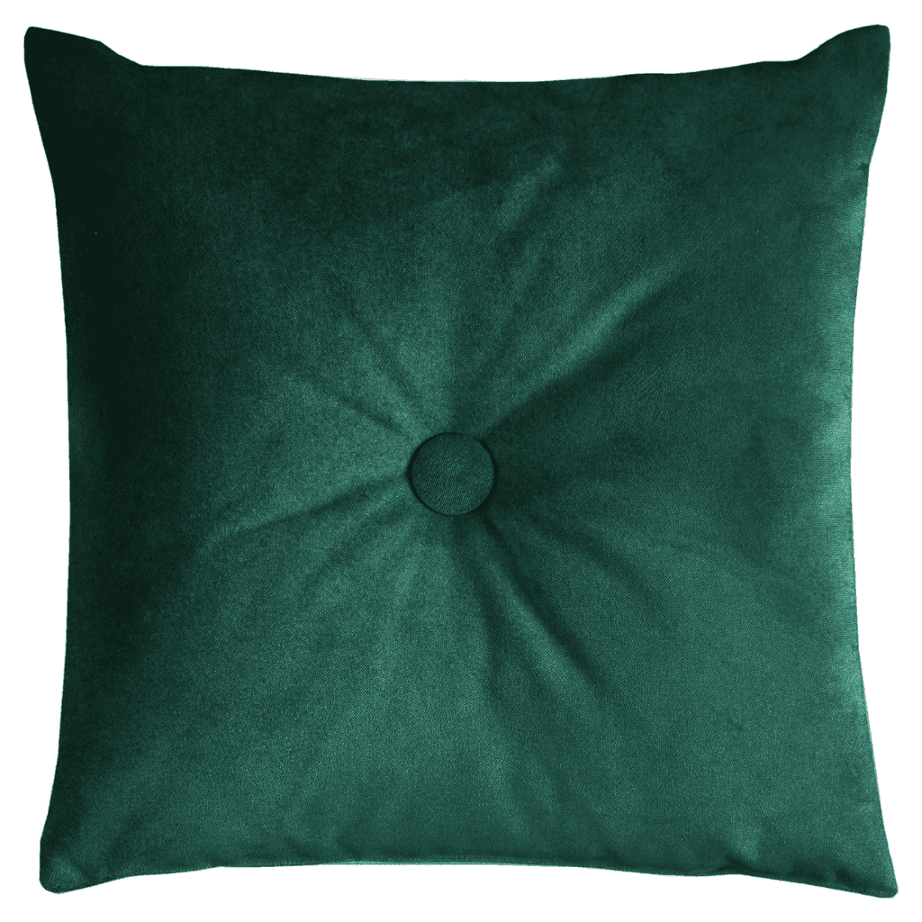 McAlister Textiles Matt Emerald Green Velvet Button Cushions Cushions and Covers Cover Only 43cm x 43cm 
