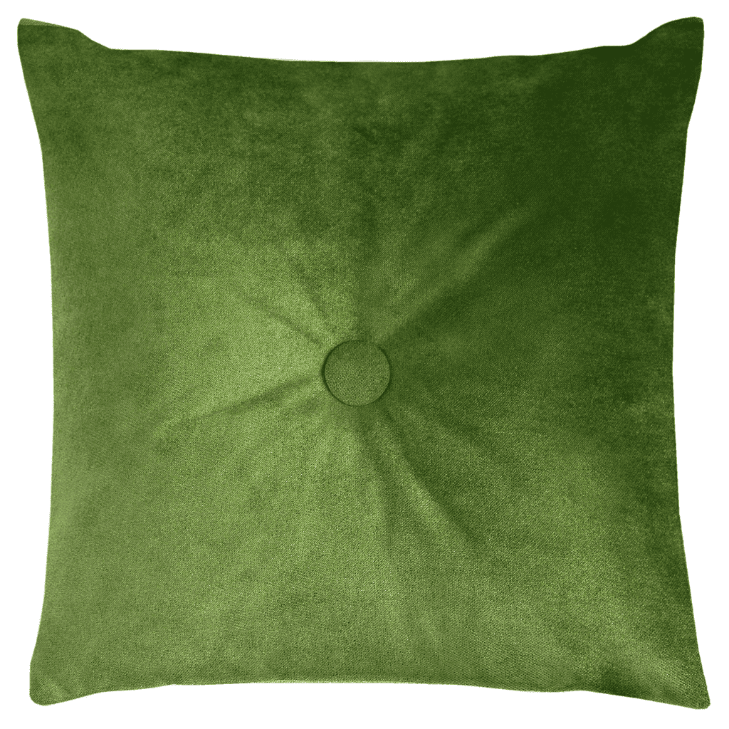 McAlister Textiles Matt Fern Green Velvet Button Cushions Cushions and Covers Cover Only 43cm x 43cm 