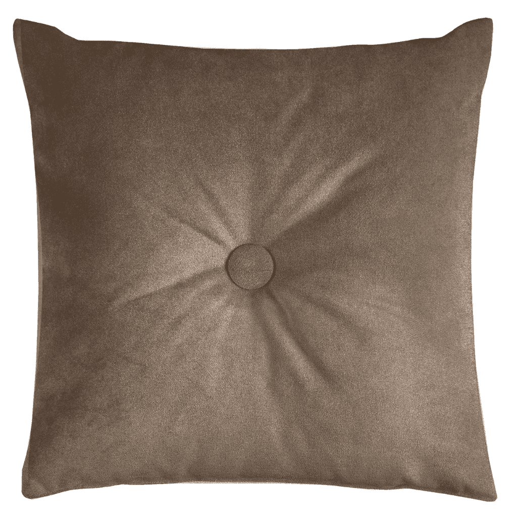 McAlister Textiles Matt Mocha Brown Velvet Button Cushions Cushions and Covers Cover Only 43cm x 43cm 