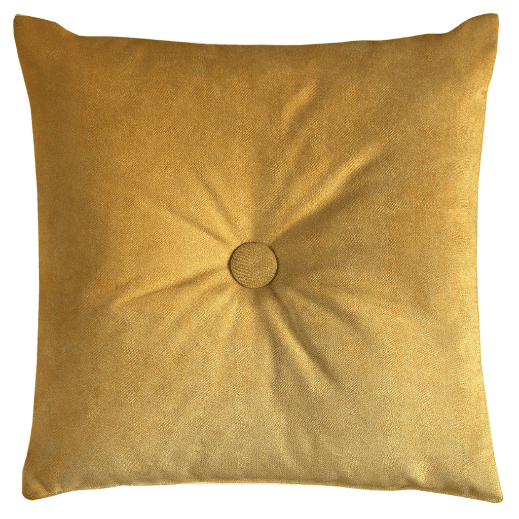 McAlister Textiles Matt Ochre Yellow Velvet Button Cushions Cushions and Covers Cover Only 43cm x 43cm 