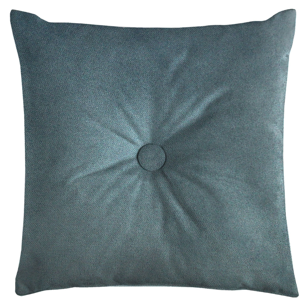 McAlister Textiles Matt Petrol Blue Velvet Button Cushions Cushions and Covers Cover Only 43cm x 43cm 