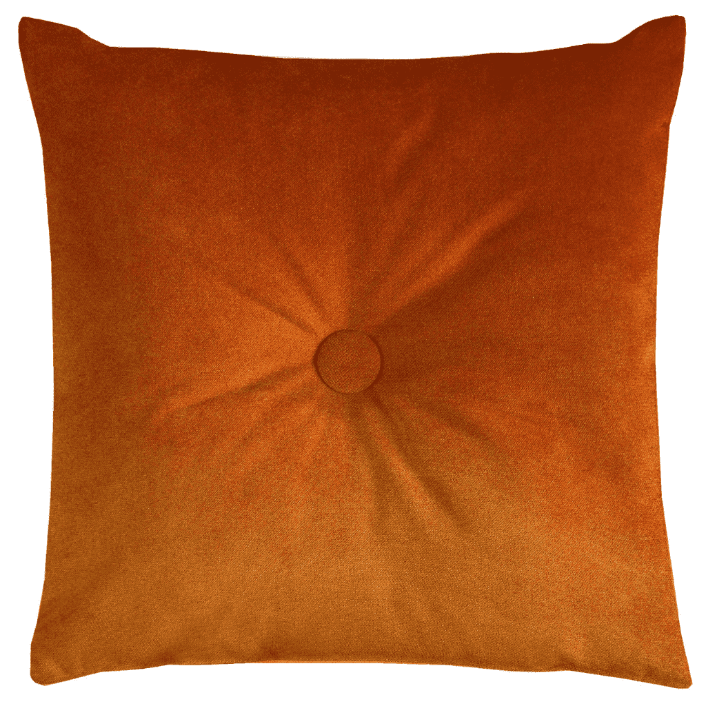 McAlister Textiles Matt Burnt Orange Velvet Button Cushions Cushions and Covers Cover Only 43cm x 43cm 
