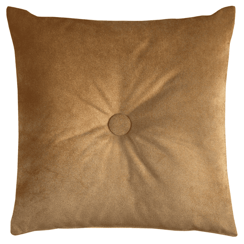 McAlister Textiles Matt Caramel Gold Velvet Button Cushions Cushions and Covers Cover Only 43cm x 43cm 