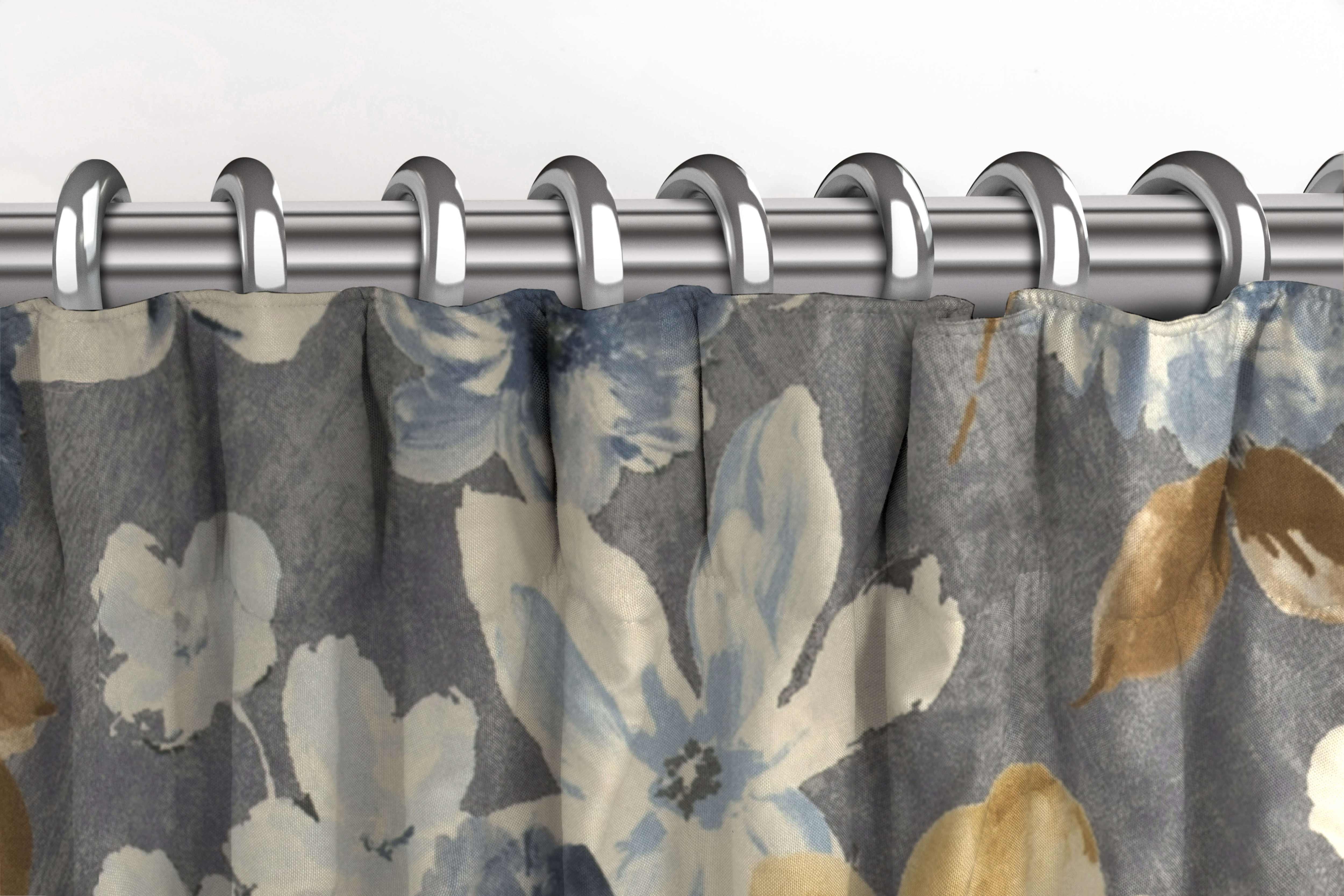 McAlister Trade Camilla Navy, Grey and Ochre Curtains Tailored Curtains