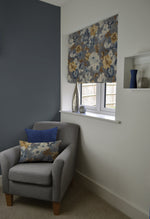 Load image into Gallery viewer, McAlister Textiles Camilla Navy, Grey and Ochre Roman Blind Roman Blinds 
