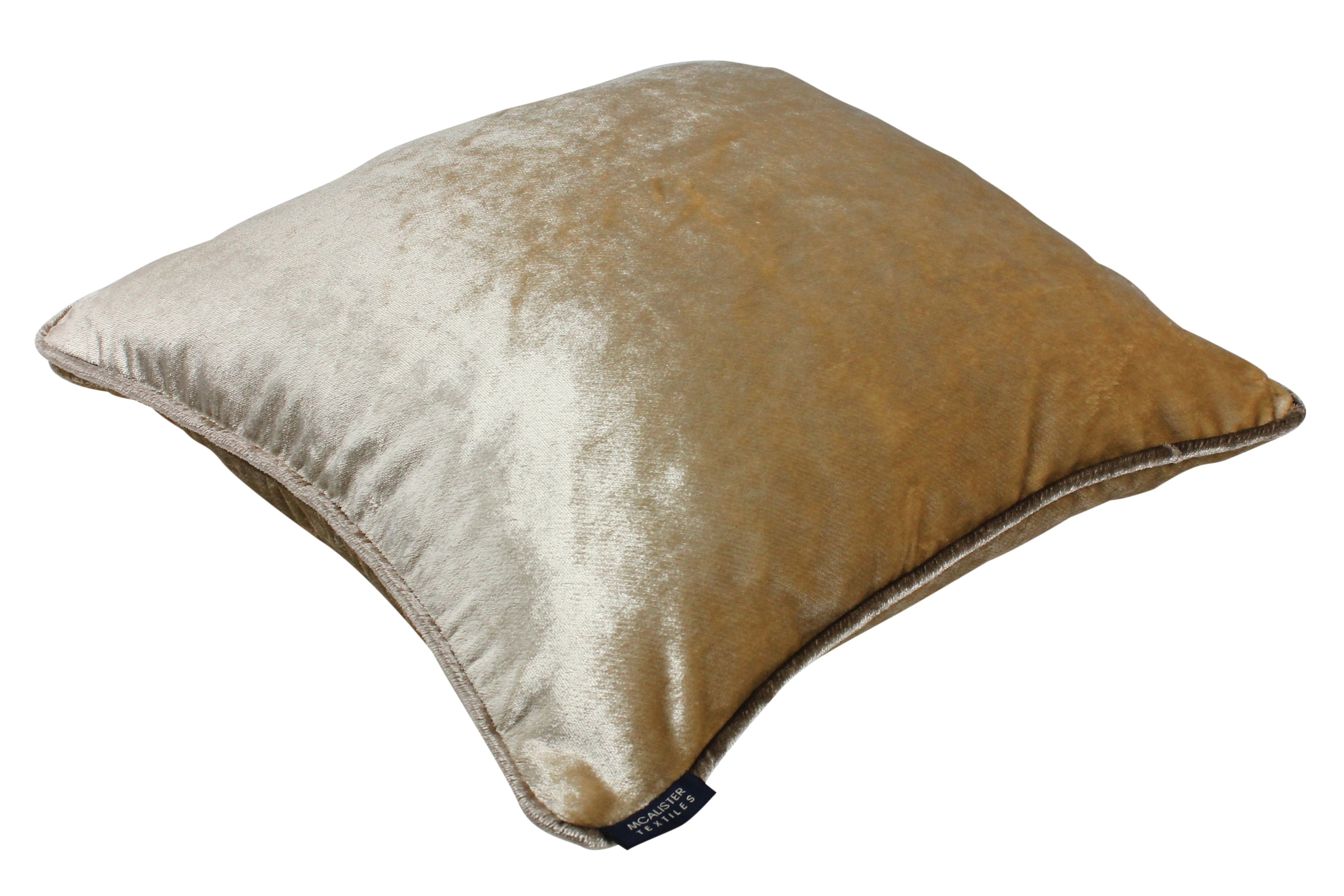 McAlister Textiles Champagne Gold Crushed Velvet Cushions Cushions and Covers 