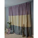 Load image into Gallery viewer, McAlister Textiles Patchwork Velvet Purple, Gold + Grey Curtains Tailored Curtains 
