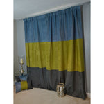 Load image into Gallery viewer, McAlister Textiles Patchwork Velvet Blue, Green + Grey Curtains Tailored Curtains 
