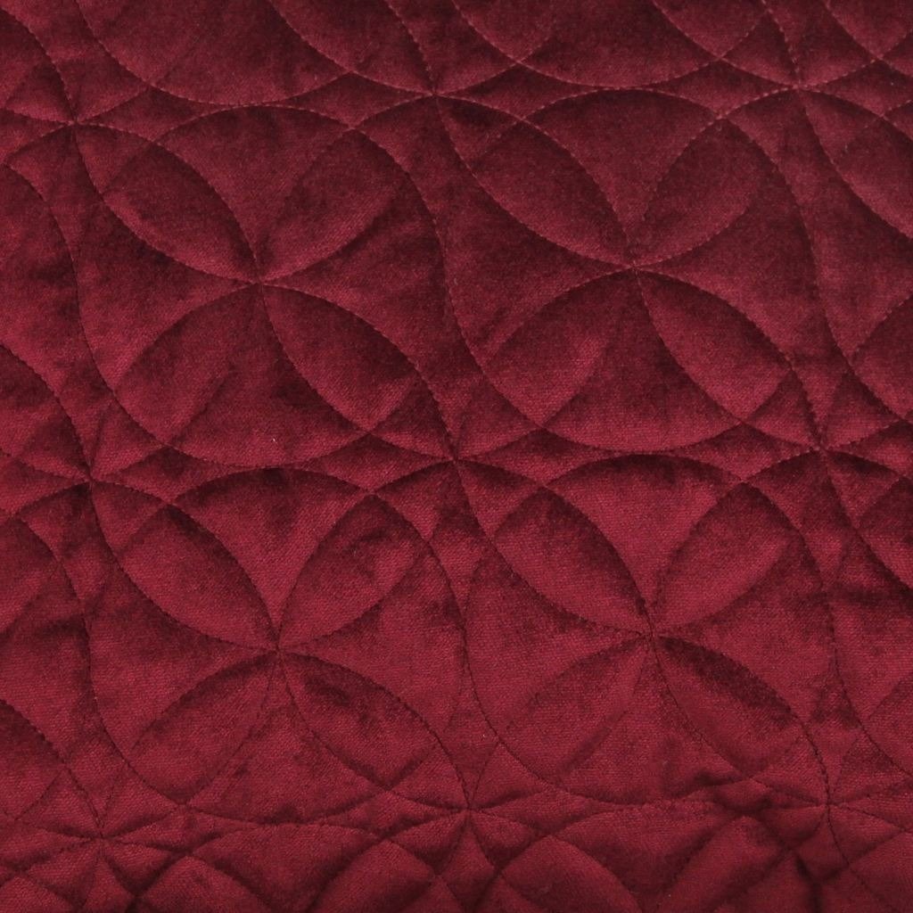 McAlister Textiles Round Quilted Wine Red Velvet Cushion Cushions and Covers 