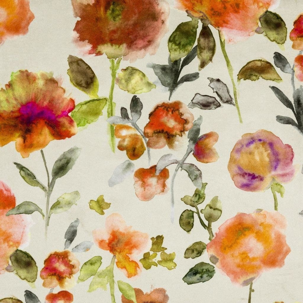 McAlister Textiles Renoir Floral Orange Velvet Roman Blind Roman Blinds 