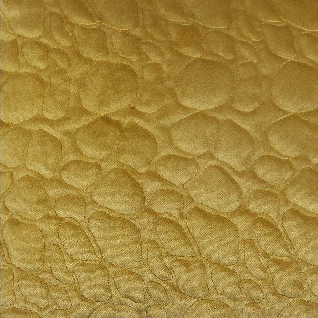 McAlister Textiles Pebble Quilted Yellow Gold Velvet Cushion Cushions and Covers 