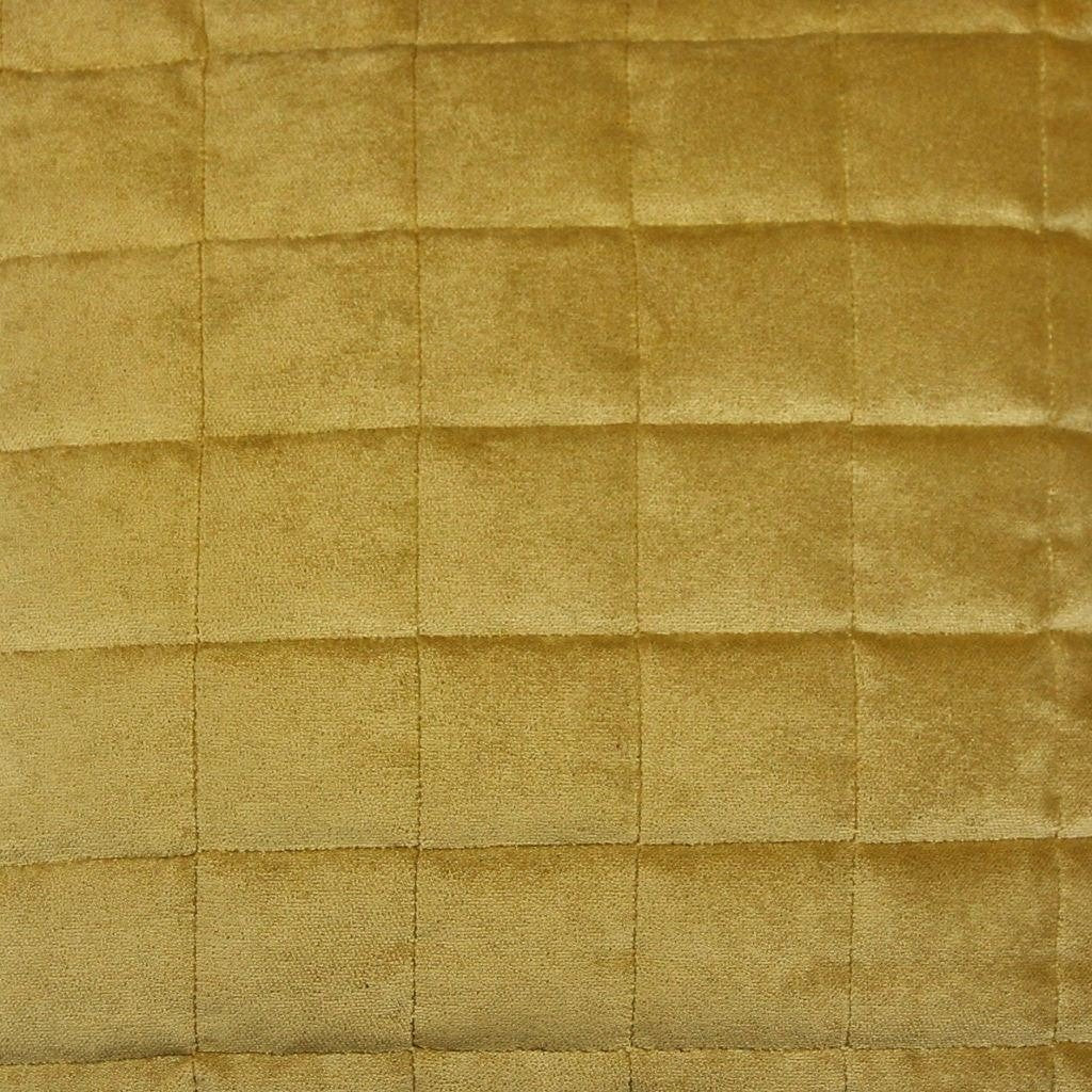 McAlister Textiles Square Quilted Yellow Gold Velvet Cushion Cushions and Covers 