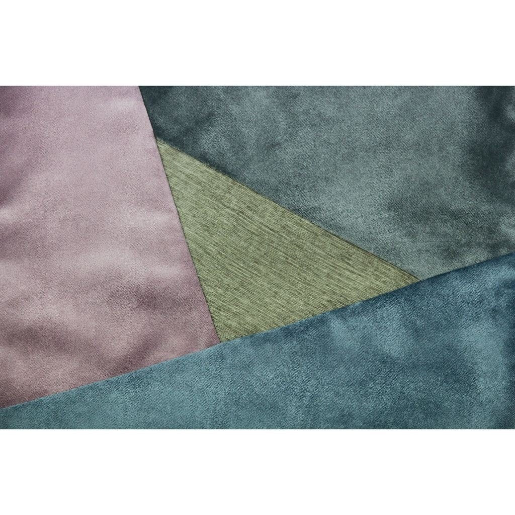 McAlister Textiles Triangle Patchwork Velvet Blue, Purple + Grey Cushion Cushions and Covers 
