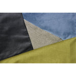 Load image into Gallery viewer, McAlister Textiles Triangle Patchwork Velvet Blue, Green + Grey Cushion Cushions and Covers 
