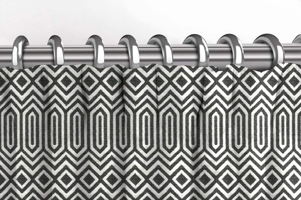 McAlister Textiles Colorado Geometric Black Curtains Tailored Curtains 