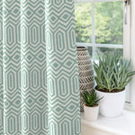 Load image into Gallery viewer, McAlister Textiles Colorado Geometric Duck Egg Blue Curtains Tailored Curtains 
