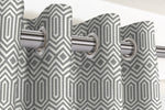Load image into Gallery viewer, McAlister Textiles Colorado Geometric Charcoal Grey Curtains Tailored Curtains 
