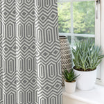 Load image into Gallery viewer, McAlister Textiles Colorado Geometric Charcoal Grey Curtains Tailored Curtains 116cm(w) x 182cm(d) (46&quot; x 72&quot;) 
