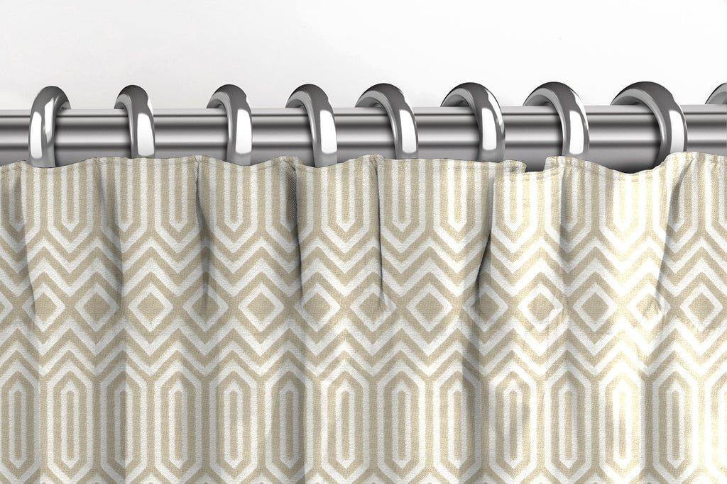 McAlister Textiles Colorado Geometric Taupe Beige Curtains Tailored Curtains 