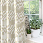 Load image into Gallery viewer, McAlister Textiles Colorado Geometric Taupe Beige Curtains Tailored Curtains 116cm(w) x 182cm(d) (46&quot; x 72&quot;) 
